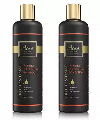 Набор AQUA "PROFESSIONAL LINEIN FUDRA" питательный шампунь и восстанавливающий киндиционер для всех типов волос, 2х350 мл