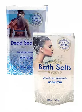 Набор: Соль Мертвого моря 500 г и Маска для тела из грязи Мертвого моря 600 г (Израиль)